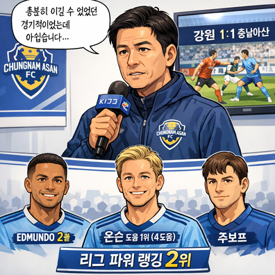 충남아산 감독, 강원와(과)의 경기 후 `충분히 이길